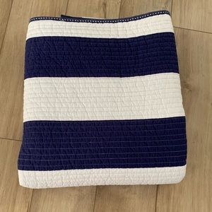 Pottery barn, kids, navy, and white striped twin quilt